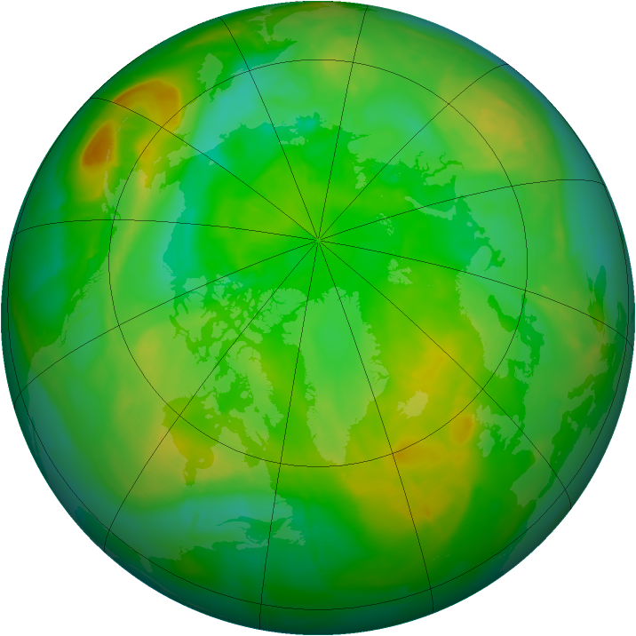 Arctic ozone map for 09 July 2010